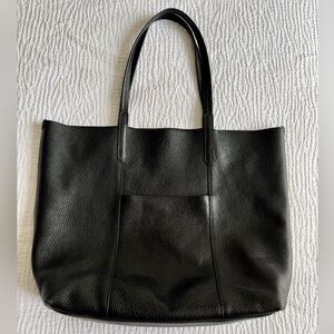 Banana Republic Black Pebbled Leather Tote Bag